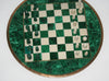 African Malachite and Bronze Chess Set Authentic Rare Circular Vintage 11"D X 32.5"C - Cultures International From Africa To Your Home