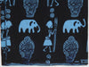 Sotiba Classic African Fabric 8 Yards, Blue Masks, Vintage Senegal - Cultures International From Africa To Your Home