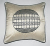 African Raw Silk Pillow White Black Abstract Bushman Design Black Piping - Cultures International From Africa To Your Home