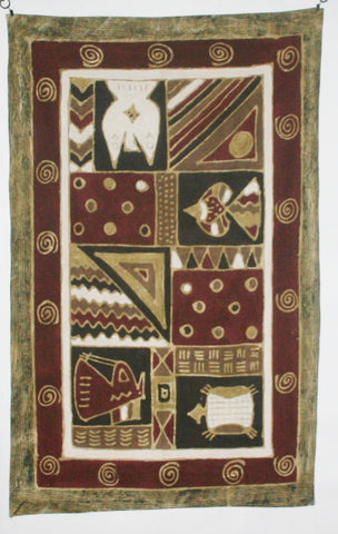 African Batik Abstract Geometric Tribal 36"W X 59"L - Cultures International From Africa To Your Home African Batik Abstract Geometric Tribal 36"W X 59"L