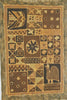 African Sadza Batik Tapestry  Geometric  Tribal Design, Gold, Brown  35"W X 55"L - Cultures International From Africa To Your Home