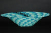African Telephone Wire Bowl Swirl Basket Blue Turquoise- 15"D X 45"C X 4"H - Cultures International From Africa To Your Home