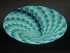 African Telephone Wire Bowl Swirl Basket Blue Turquoise- 15"D X 45"C X 4"H - Cultures International From Africa To Your Home