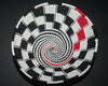 African Telephone Wire Bowl Zulu Basket White Black Red Swirl - 6.75" D X 3" H - Cultures International From Africa To Your Home