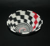 African Telephone Wire Bowl Zulu Basket White Black Red Swirl - 6.75" D X 3" H - Cultures International From Africa To Your Home