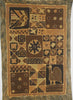 African Sadza Batik Tapestry  Geometric  Tribal Design, Gold, Brown  35"W X 55"L - Cultures International From Africa To Your Home