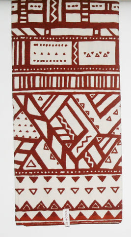 African Fabric 6 Yards Ethnic De Woodin Vlisco Classic Mudcloth Brown White - Cultures International From Africa To Your Home