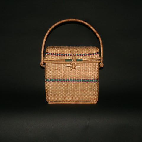 African Basket Lidded Handcrafted in Cameroon Vintage - Cultures International From Africa To Your Home African Basket Lidded Handcrafted in Cameroon Vintage