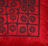 African Silk Pillow Red Black Abstract Bushman Design in Raw Silk - Cultures International From Africa To Your Home
