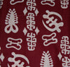 African Fabric Burgundy White 11.5 Yards - Cultures International From Africa To Your Home