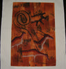 African Cave Art Fabric Painting 14" W X 19" H - Cultures International From Africa To Your Home
