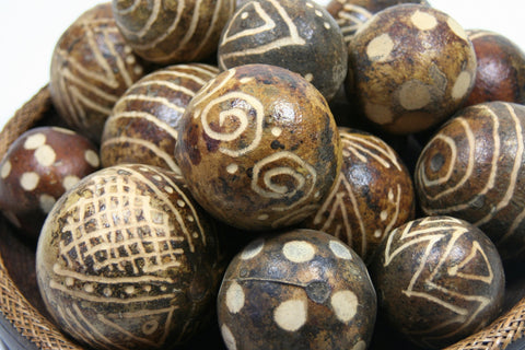 African Vintage Gourd-Monkey Balls Decorative Art Balls - Large
