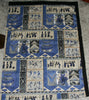 Zimbabwe Village Scenes Fabric Art Blue 56" X 80" - Cultures International From Africa To Your Home