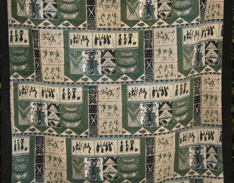 African Screen Print Zimbabwe Fabric 60" X 84" Vintage - Cultures International From Africa To Your Home African Screen Print Zimbabwe Fabric 60" X 84" Vintage