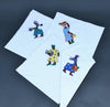Table Napkins White Embroidered African People Set of 4 - Madagascar - Cultures International From Africa To Your Home