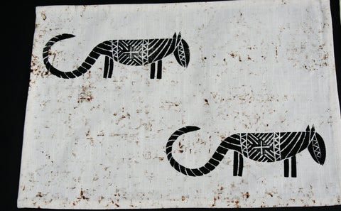 PlacematWall Art Abstract African Iguanas Table Natural and Black - Cultures International From Africa To Your Home PlacematWall Art Abstract African Iguanas Table Natural and Black