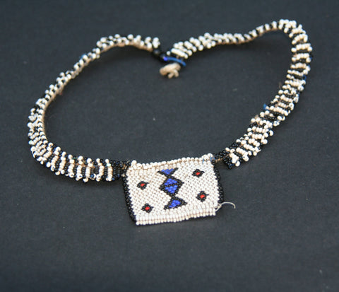 Vintage African Zulu Love Letter Beaded Choker Necklace