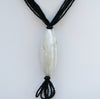 African Agate Pendant on Black Glass Beads Mali - Cultures International From Africa To Your Home