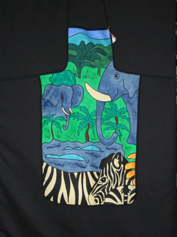 Apron Animal African Safari Elephant Zebra South Africa - Cultures International From Africa To Your Home Apron Animal African Safari Elephant Zebra South Africa