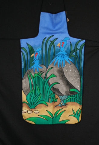 Apron Guinea Fowl Hand Painted Original Art South Africa - Cultures International From Africa To Your Home