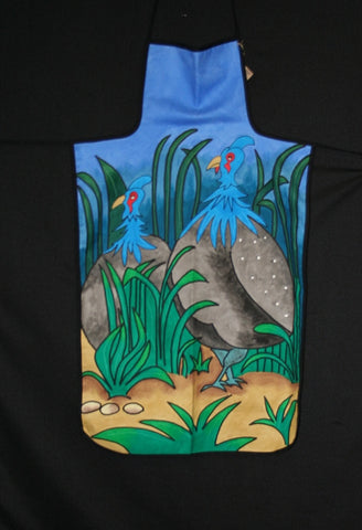 Apron Guinea Fowl Hand Painted Original Art South Africa - Cultures International From Africa To Your Home Apron Guinea Fowl Hand Painted Original Art South Africa