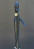 Vintage Beaded African Tribal Stick Doll Male Black/White Beads Carved Ebony Wood and Bronze  20.5" H - Cultures International From Africa To Your Home