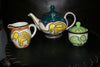 Ceramic Elephant Design Tea Pot Sugar and Creamer 3 Pc Handcrafted South Africa - Cultures International From Africa To Your Home