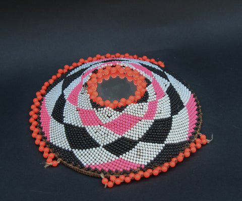 Zulu Imbenge Beer Pot Cover Beads and Mirror