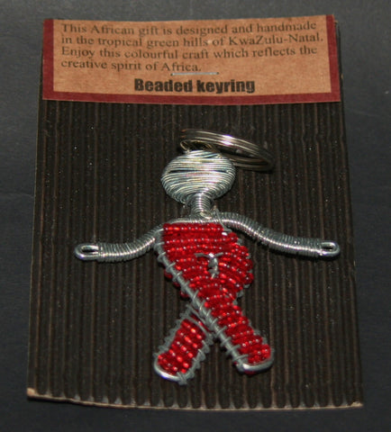 African Aids/Cancer Beaded Key Chain - Cultures International From Africa To Your Home African Aids/Cancer Beaded Key Chain