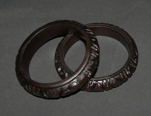 African Bracelet Carved Rosewood Handcrafted in Tanzania - 1 Bracelet - Cultures International From Africa To Your Home