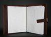 Leather Album Portfolio Cover Zebra Inlay Large Rhino Medallion Brown - Cultures International From Africa To Your Home