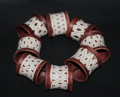Napkin Rings Clay Pottery Handmade South Africa Set of 8 - Cultures International From Africa To Your Home Napkin Rings Clay Pottery Handmade South Africa Set of 8