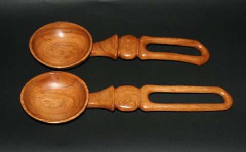 African Olive Wood Ceremonial Bowls Spoon Shaped Hand Carved 2 Zimbabwe