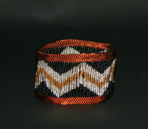 African Bead Wire Bracelet Copper Black Silver Gold