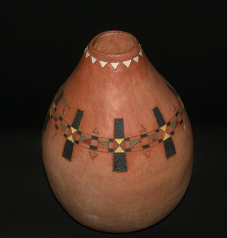 African Clay Vase 15" H X 11" W X 36" C Vintage Handcrafted South Africa