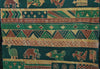 African Batik Guinea Fowl, Fish, Elephant, Turtle Green Gold Beige 62" X 124" - Cultures International From Africa To Your Home