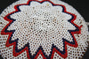 Zulu Imbenge Beer Pot Cover/Lid White  Black Red Lace Beading - Cultures International From Africa To Your Home