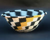 Telephone Wire Bowl Black White Yellow  6.5 D X 3" H - Cultures International From Africa To Your Home