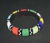 African Zulu Beaded Multicolor Stripe Cuff Bracelet - Cultures International From Africa To Your Home