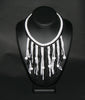 African Choker Beaded Cascade Necklace Black White - Cultures International From Africa To Your Home