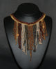 African Choker Beaded Cascade Necklace Brown Gold Copper Gray Beads - Cultures International From Africa To Your Home