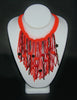 African Choker Beaded Cascade Necklace Orange Burgundy Red Beads - Cultures International From Africa To Your Home