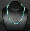 African Bead Spiral Twist Necklace Turquoise Blue Green - Cultures International From Africa To Your Home