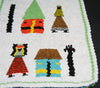 African Beaded Picture Mat Tribal Art White Green 12" H X 8.5" W  Woven South Africa - Cultures International From Africa To Your Home