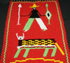 African Beaded Picture Mat Tribal Art Hunter Red 11.5" H X 7.25" W Woven South Africa - Cultures International From Africa To Your Home