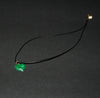 Malachite Heart Pendant Necklace on Black Leather 24" L - Cultures International From Africa To Your Home