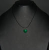 Malachite Heart Pendant Necklace on Black Leather 20" L - Cultures International From Africa To Your Home