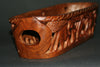 African Bowl Elephant Leopard Rhino Carved Olive Wood Handcrafted in Zimbabwe 16.5" L - Cultures International From Africa To Your Home