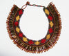 African Princess Beaded Tribal Choker Necklace Red Gold Gunmetal Bronze - Cultures International From Africa To Your Home