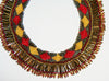 African Princess Beaded Tribal Choker Necklace Red Gold Gunmetal Bronze - Cultures International From Africa To Your Home
